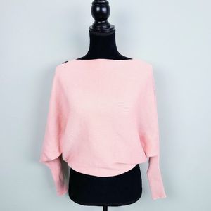 Philosophy Pink Long Sleeve Ribbed Sweater